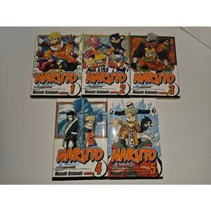 Naruto Lot Of 5 Vol 1-5 Paperback Masashi Kishimoto Good Shape